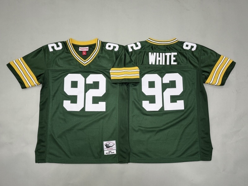 Youth Green Bay Packers #92 White Green Throwback Limited Nike NFL Jersey 01